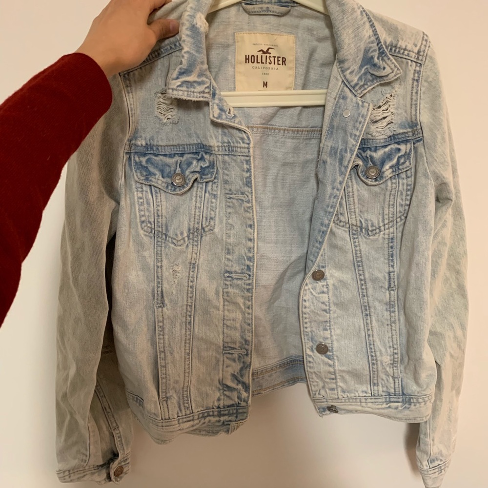 Hollister Denim Jacket Washed Light Blue